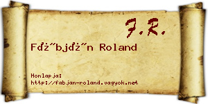 Fábján Roland névjegykártya